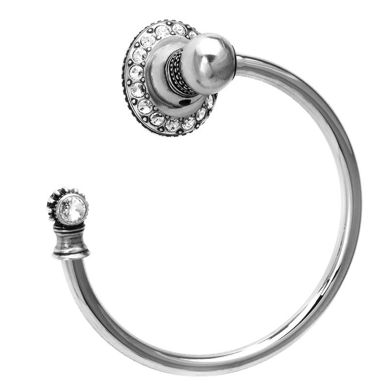 Carpe Diem Smoth Towel Ring Left in Chalice with Crystal