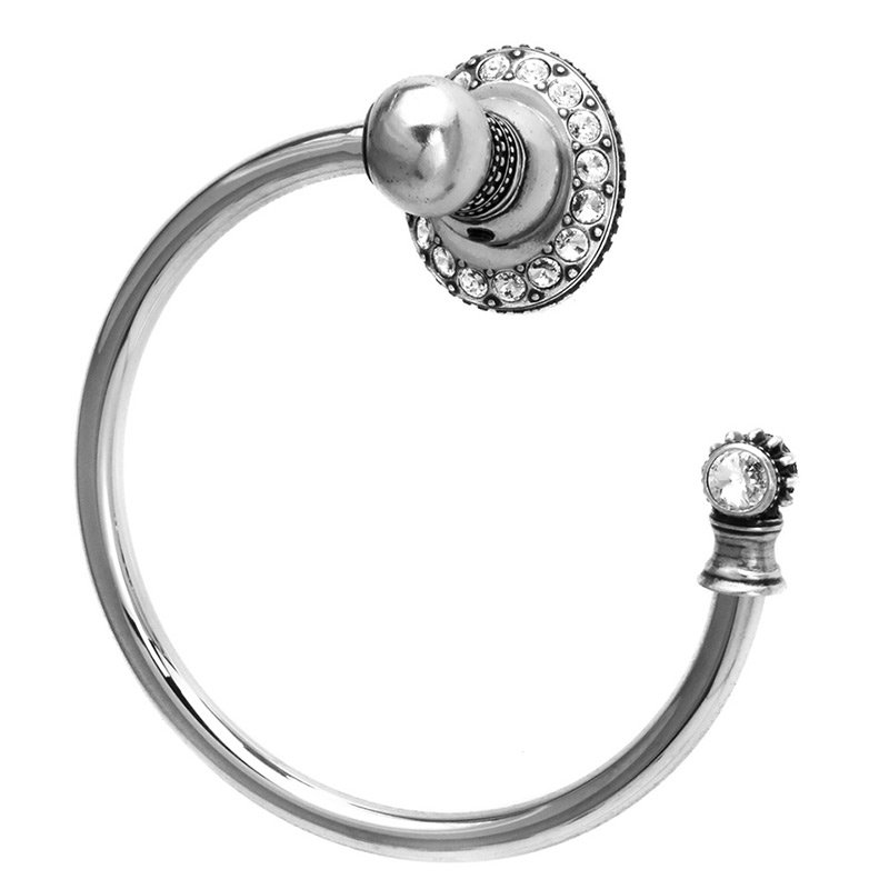 Carpe Diem Smooth Towel Ring Right in Chalice with Crystal