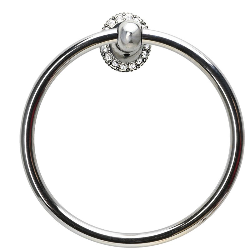 Carpe Diem Full Swing Towel Smooth Ring With Swarovski Crystals In Oil Rubbed Bronze