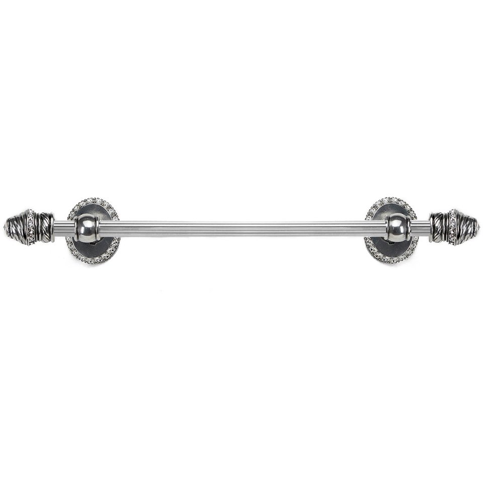 Carpe Diem 16" Centers Approx Towel Bar With 80 Rivoli Swarovski Crystals With 5/8" Reeded Center In Oil Rubbed Bronze