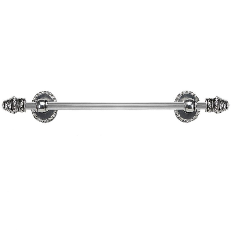 Carpe Diem 24" Centers Approx Towel Bar With 80 Rivoli Swarovski Crystals With 5/8" Reeded Center In Chalice