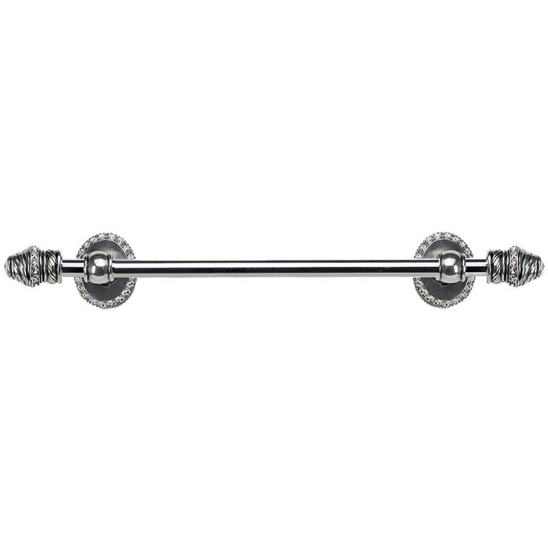 Carpe Diem 32" Centers Towel Bar with 5/8" Thick Smooth Center & 80 Rivoli Swarovski Elements in Chalice with Crystal