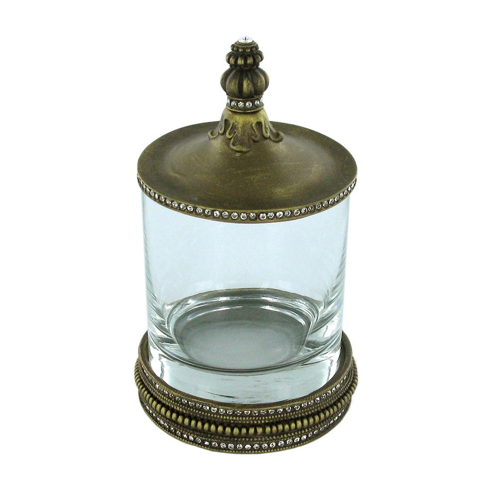 Carpe Diem Small Sundry Holder With Crystals in Antique Brass with Aurora Boreal Crystal