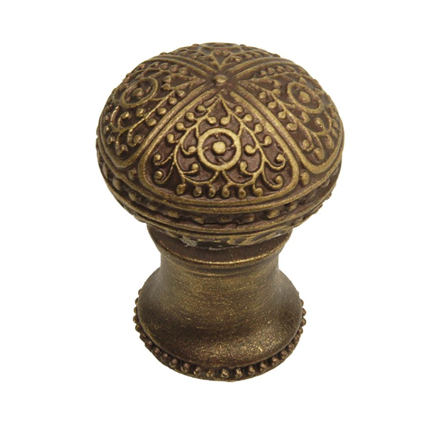 Carpe Diem Large Round Knob in Antique Brass