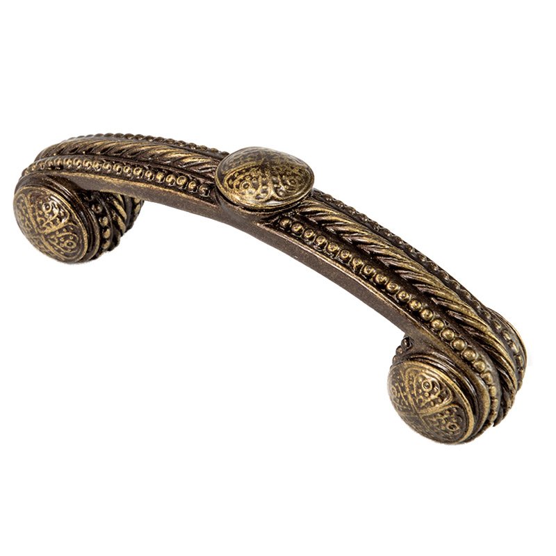 Carpe Diem 3" Centers Pull with Beads & Rope in Antique Brass