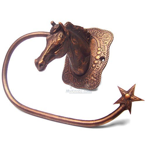 Carpe Diem Horse with Tularosa Backplate Swing Toilet Tissue Holder in Oil Rubbed Bronze