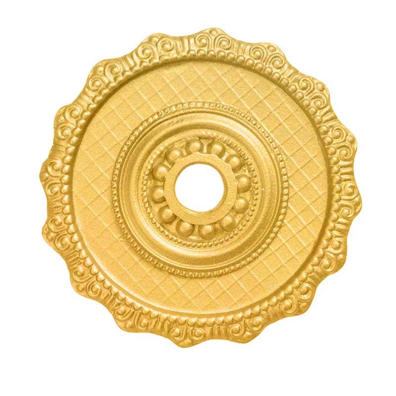 Carpe Diem Large Round Escutcheon in Satin Gold