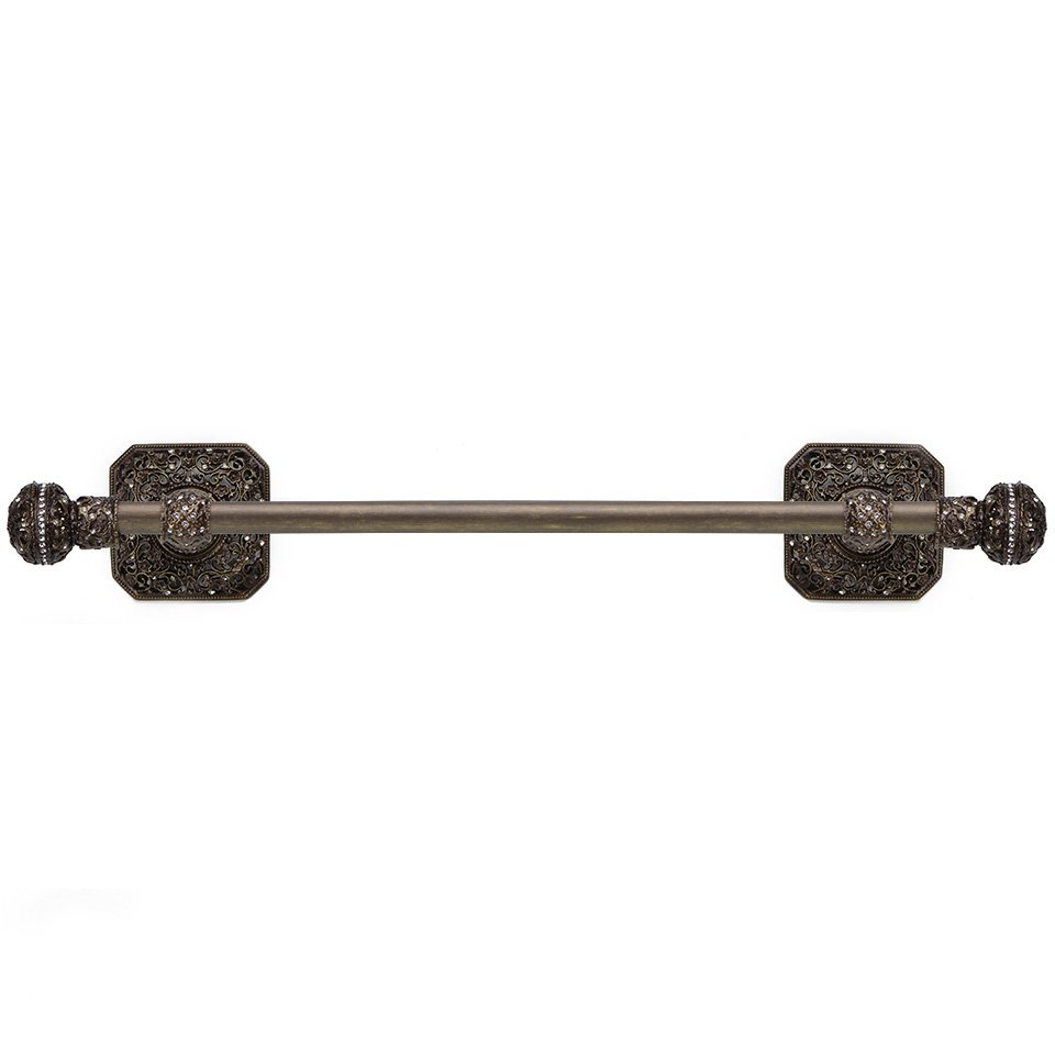 Carpe Diem 36" Towel Bar with Swarovski Elements in Oil Rubbed Bronze with Crystal And Aurora Borealis