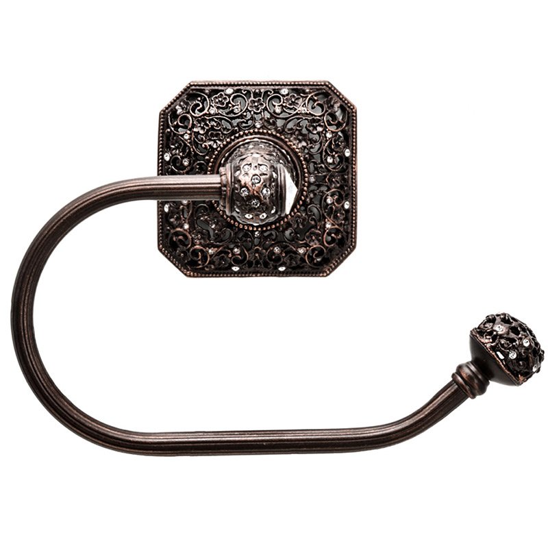 Carpe Diem Smooth Right Tissue Holder with 131 Swarovski Elements in Oil Rubbed Bronze with Crystal