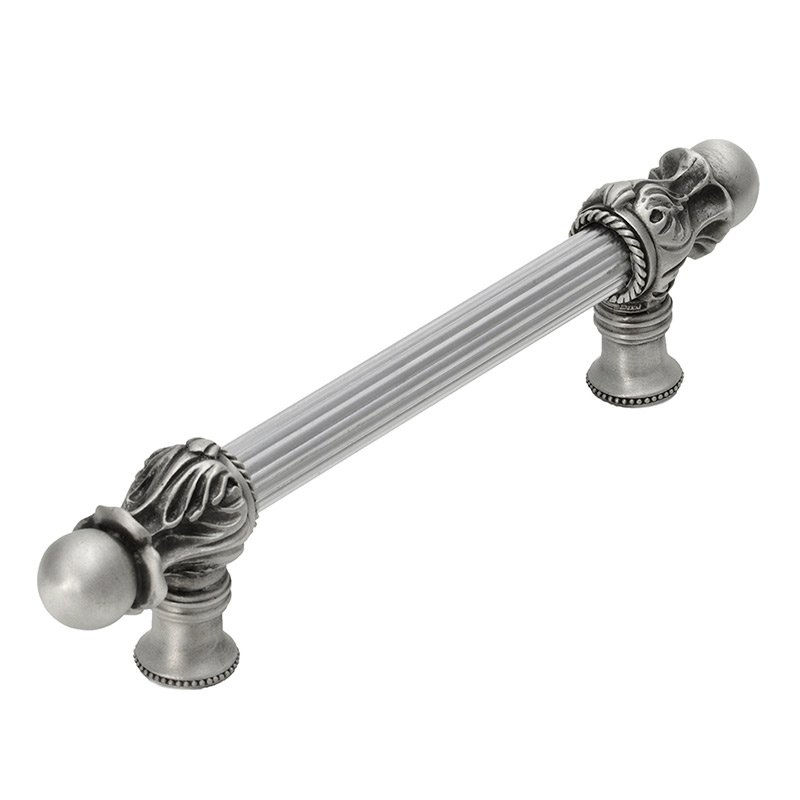 Carpe Diem 6" Centers Handle with 5/8" Reeded Center Romanesque Style in Satin