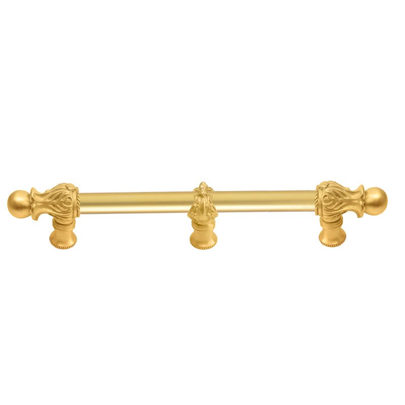 Carpe Diem 6" Centers Handle with 5/8" Smooth Center with Center Brace Romanesque Style in Satin Gold