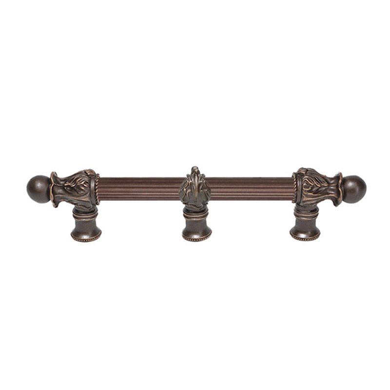 Carpe Diem 6" Centers Handle with 5/8" Reeded Center with Center Brace Romanesque Style in Oil Rubbed Bronze