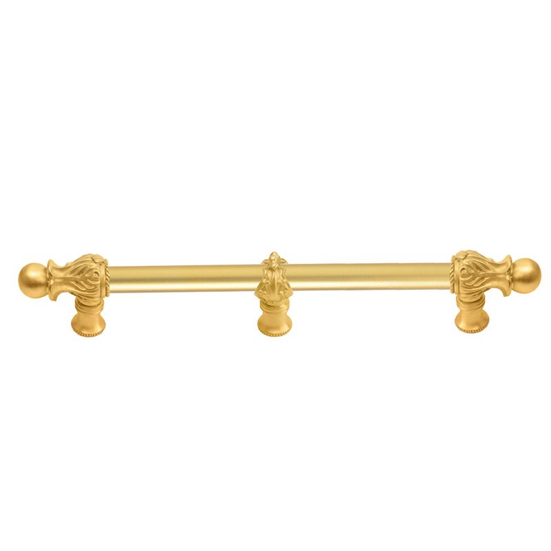 Carpe Diem 9" Centers Handle with 5/8" Smooth Center with Center Brace Romanesque Style in Satin Gold
