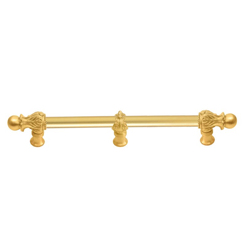 Carpe Diem 12" Centers Handle with 5/8" Smooth Center with Center Brace Romanesque Style in Satin Gold