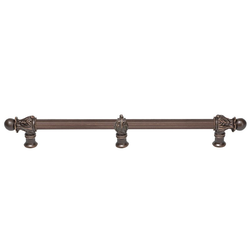 Carpe Diem 18" Centers Handle with 5/8" Reeded Center with Center Brace Romanesque Style in Oil Rubbed Bronze