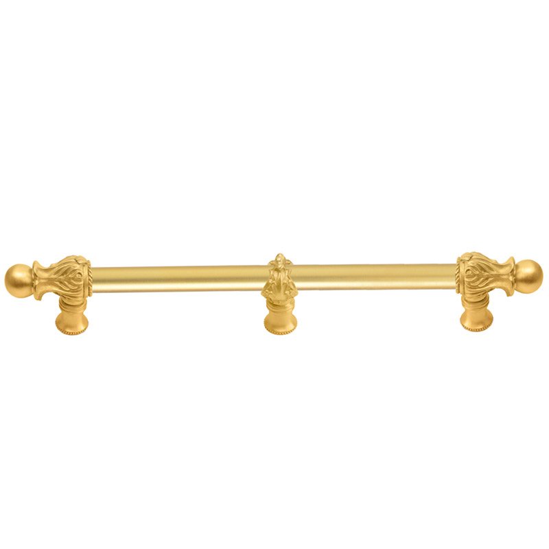 Carpe Diem 22" Centers Handle with 5/8" Smooth Center with Center Brace Romanesque Style in Satin Gold