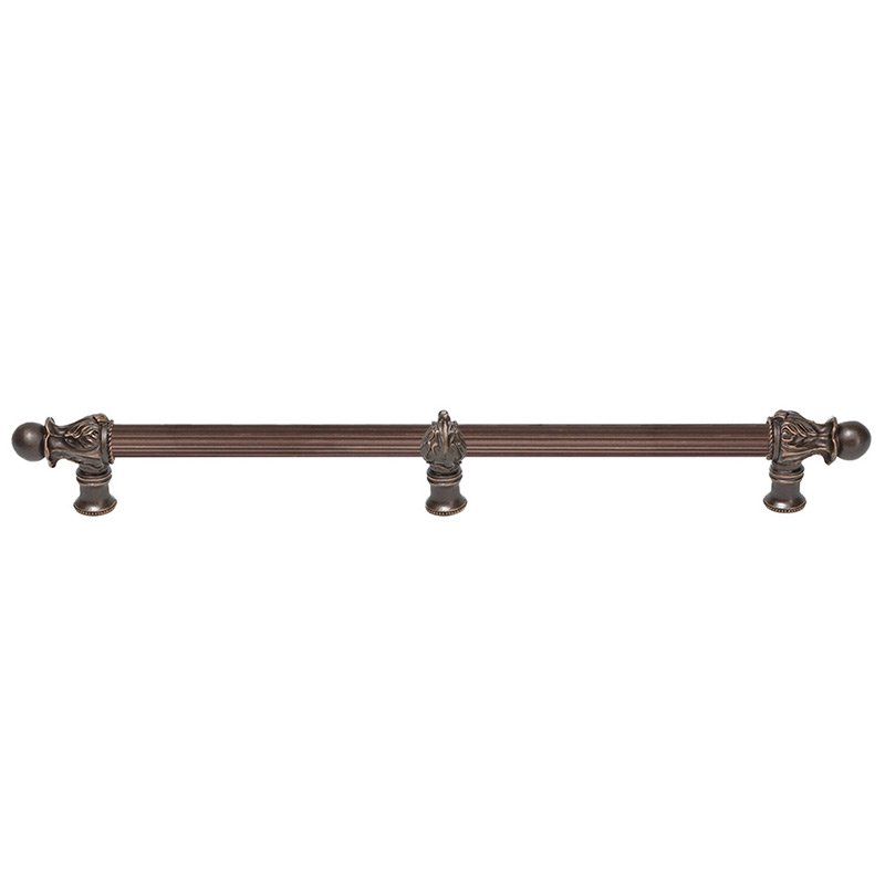 Carpe Diem 22" Centers Handle with 5/8" Reeded Center with Center Brace Romanesque Style in Oil Rubbed Bronze