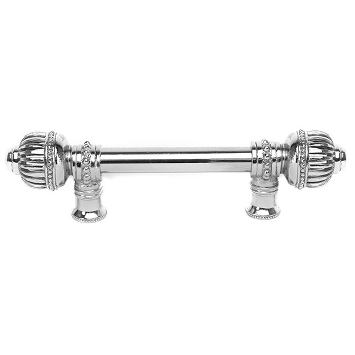 Carpe Diem 6" Centers Pull with Large Finial & 5/8" Smooth Center in Platinum