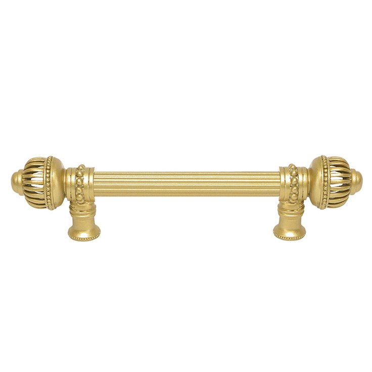 Carpe Diem 6" Centers Reeded Pull With Large Finial in Satin