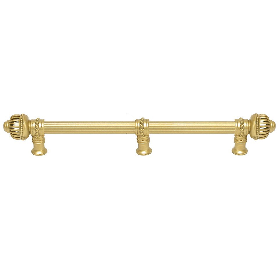 Carpe Diem 18" Centers Reeded Pull With Large Finial And Center Brace in Oil Rubbed Bronze