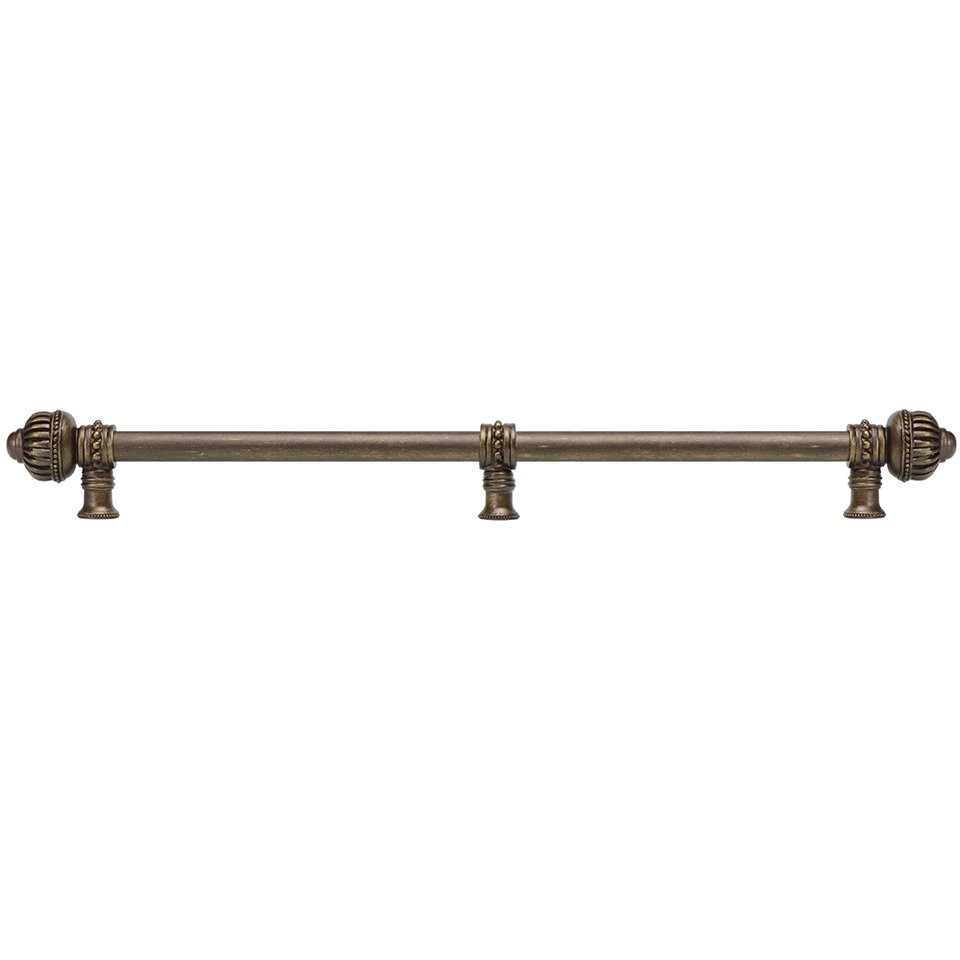 Carpe Diem 22" Centers Pull With Large Finial And Center Brace in Bronze