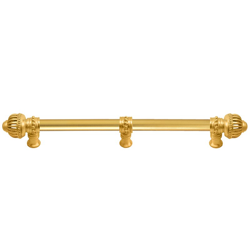 Carpe Diem 22" Centers Pull with Large Finial and 5/8" Smooth Center with Center Brace in Satin Gold