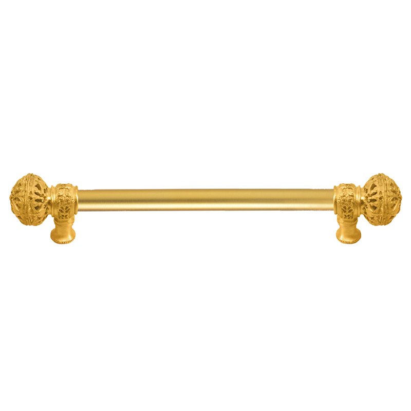 Carpe Diem 9" Centers Pull with Large Finial and 5/8" Smooth Center in Satin Gold