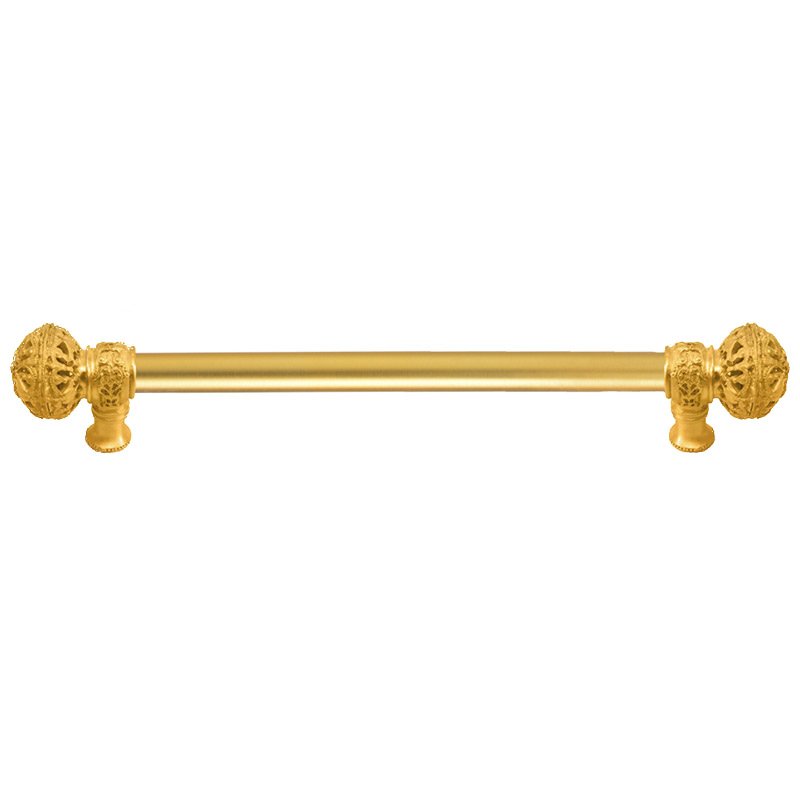 Carpe Diem 12" Centers Pull with Large Finial and 5/8" Smooth Center in Satin Gold