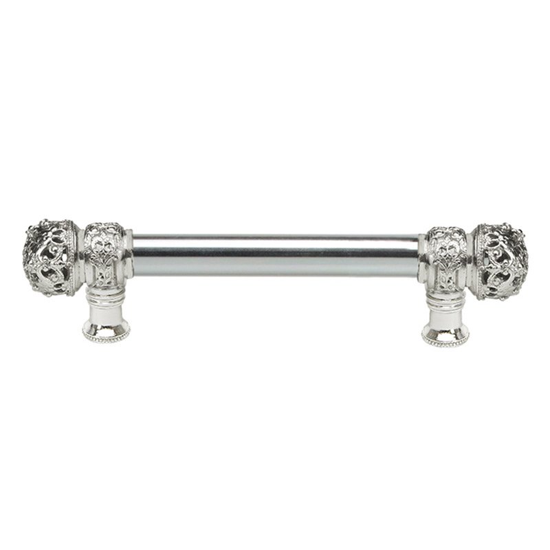 Carpe Diem 6" Pull with Small Finial and 5/8" Smooth Center in Platinum