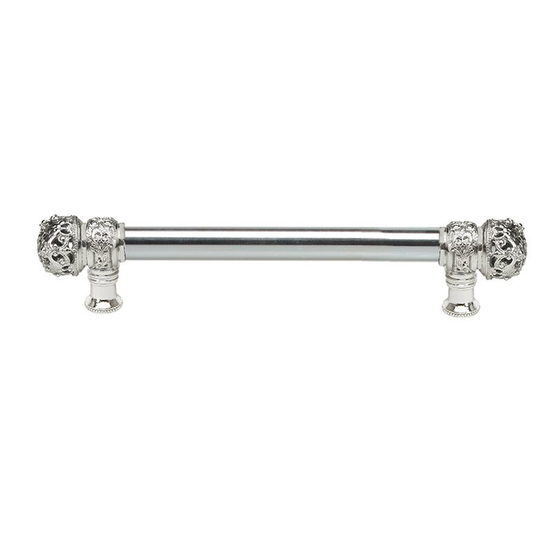 Carpe Diem 9" Centers Pull with Small Finial and 5/8" Smooth Center in Platinum