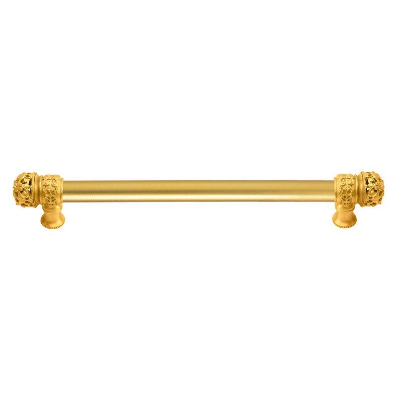 Carpe Diem 12" Centers Pull with Small Finial and 5/8" Smooth Center in Satin Gold