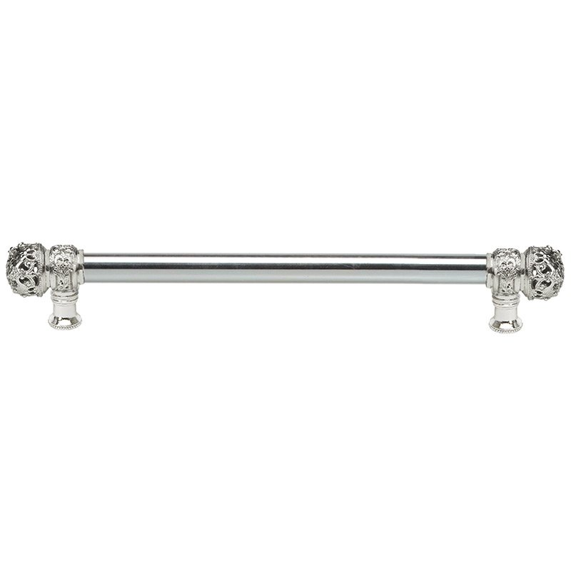 Carpe Diem 18" Centers Pull with Small Finial and 5/8" Smooth Center in Platinum