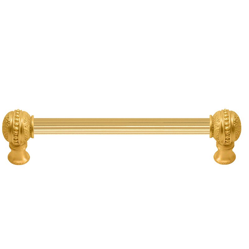 Carpe Diem 6" Centers With 5/8" Reeded Center Long Pull in Satin Gold
