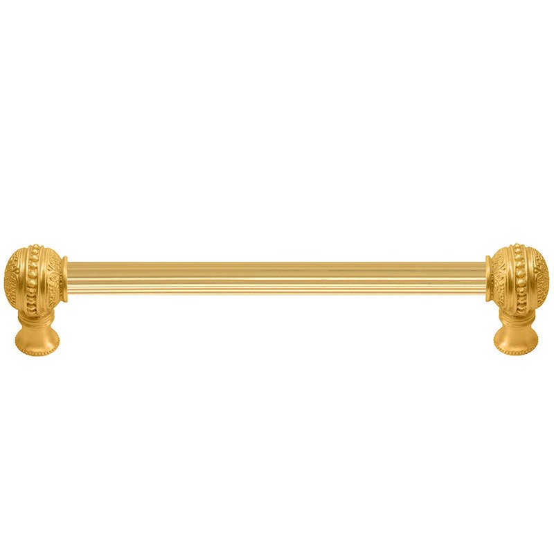 Carpe Diem 9" Centers With 5/8" Reeded Center Long Pull in Satin Gold