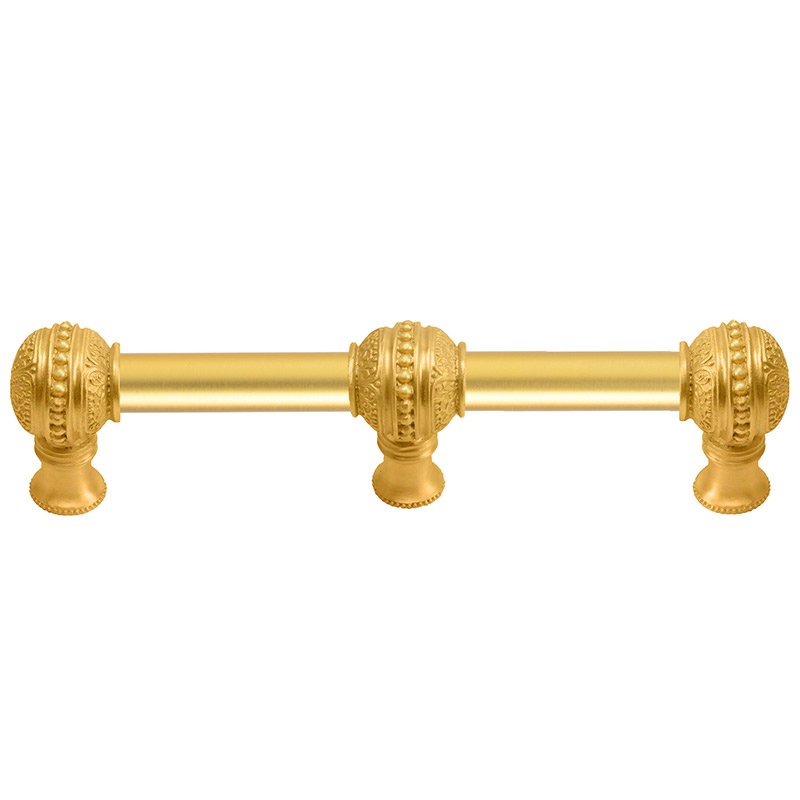 Carpe Diem 6" Centers With 5/8" Smooth Center Long Pull With Center Brace in Satin Gold