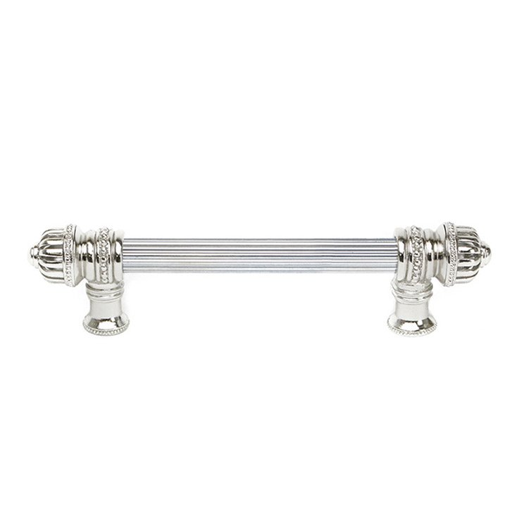Carpe Diem 6" Centers 5/8" Thick Reeded Pull Small Finial in Platinum