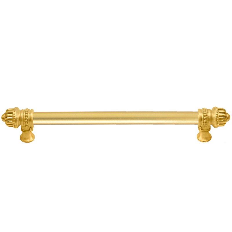 Carpe Diem 12" Centers Pull with Small Finial and 5/8" Smooth Center in Satin Gold