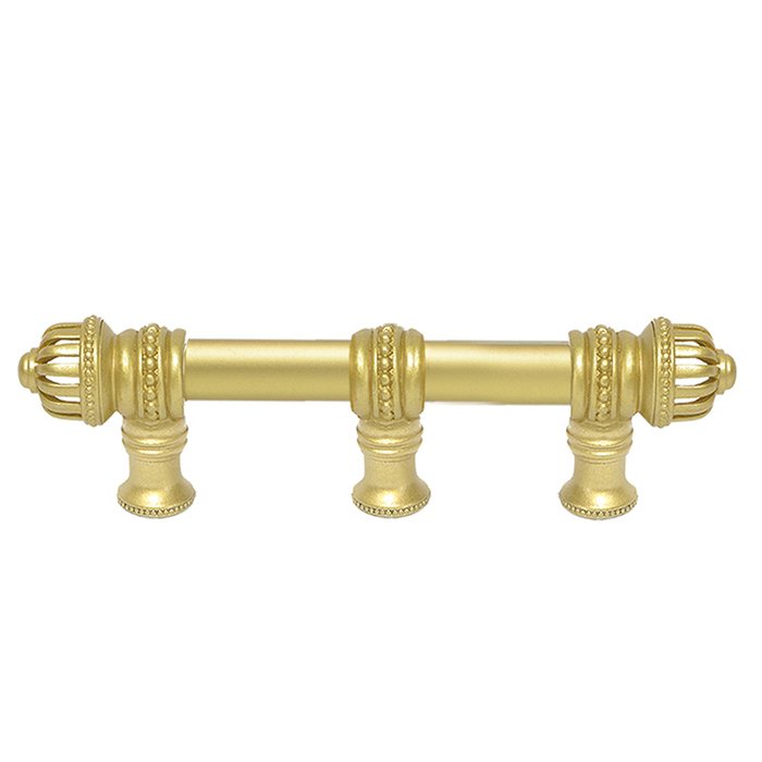 Carpe Diem 6" Centers Pull With Small Finial And Center Brace in Jet