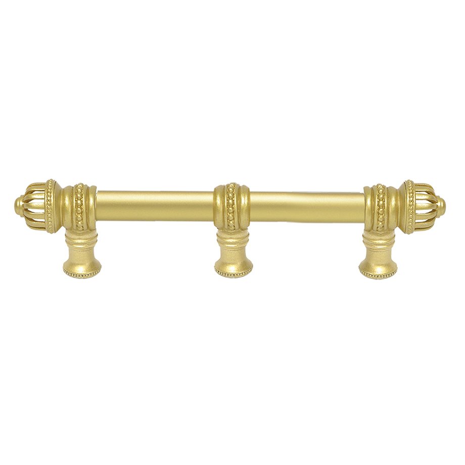 Carpe Diem 9" Centers Pull With Small Finial And Center Brace in Antique Brass