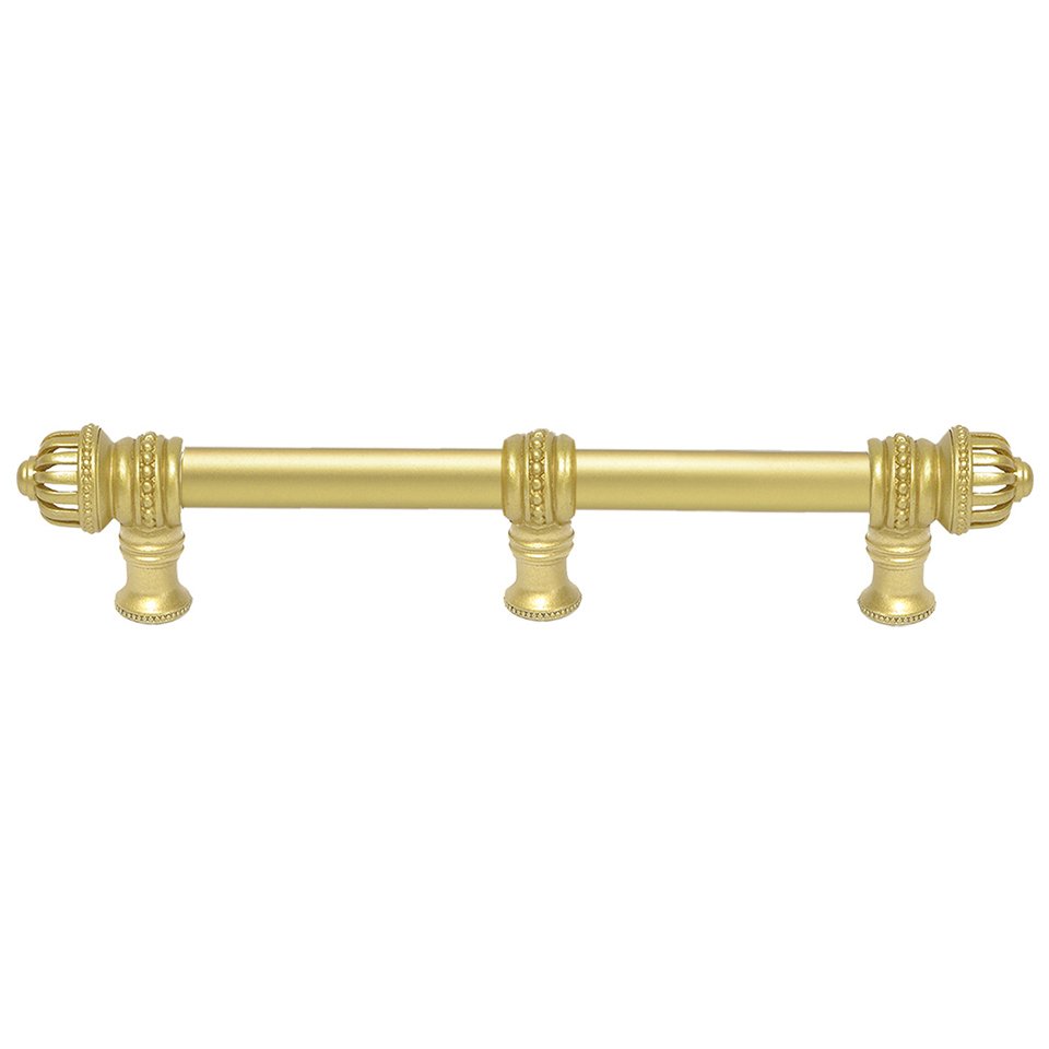Carpe Diem 12" Centers Pull With Small Finial And Center Brace in Antique Brass
