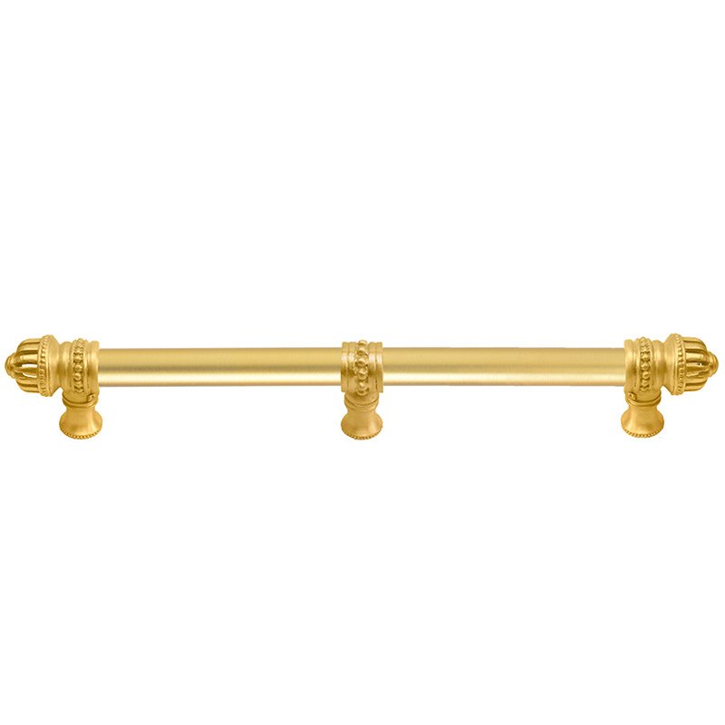 Carpe Diem 18" Centers Pull with Small Finial and 5/8" Smooth Center & Center Brace in Satin Gold