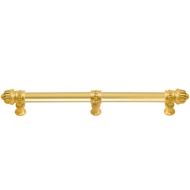 Carpe Diem 22" Centers Pull With Small Finial And Center Brace in Antique Brass