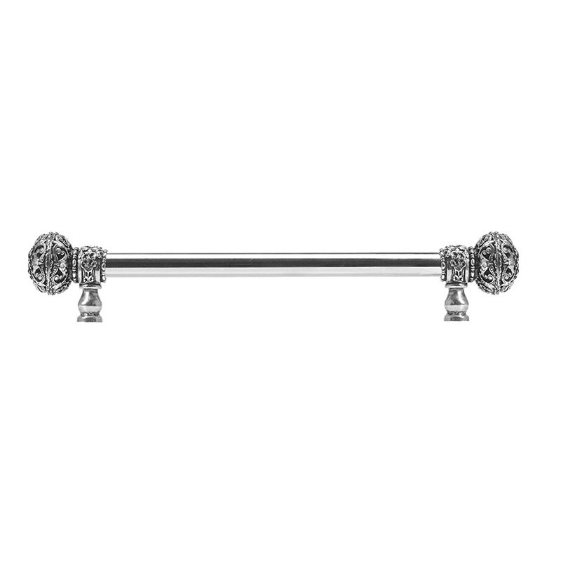 Carpe Diem 12" Centers 5/8" Smooth Bar pull with Large Finials in Chalice & 56 Crystal Swarovski Elements