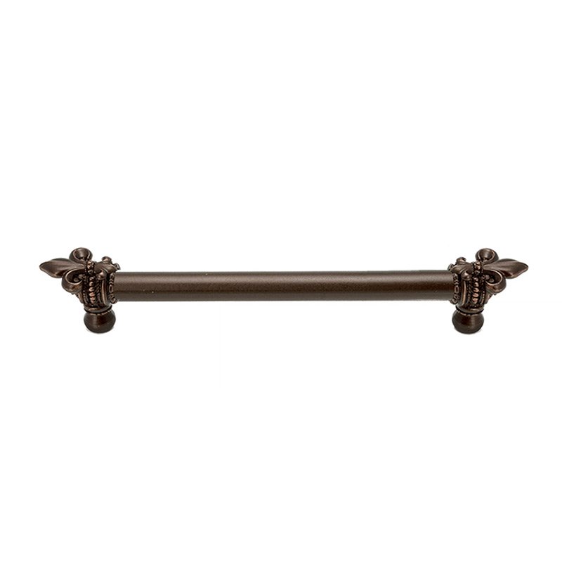 Carpe Diem 9" Centers 5/8" Thick Smooth Pull With Large Fleur De Lys in Oil Rubbed Bronze