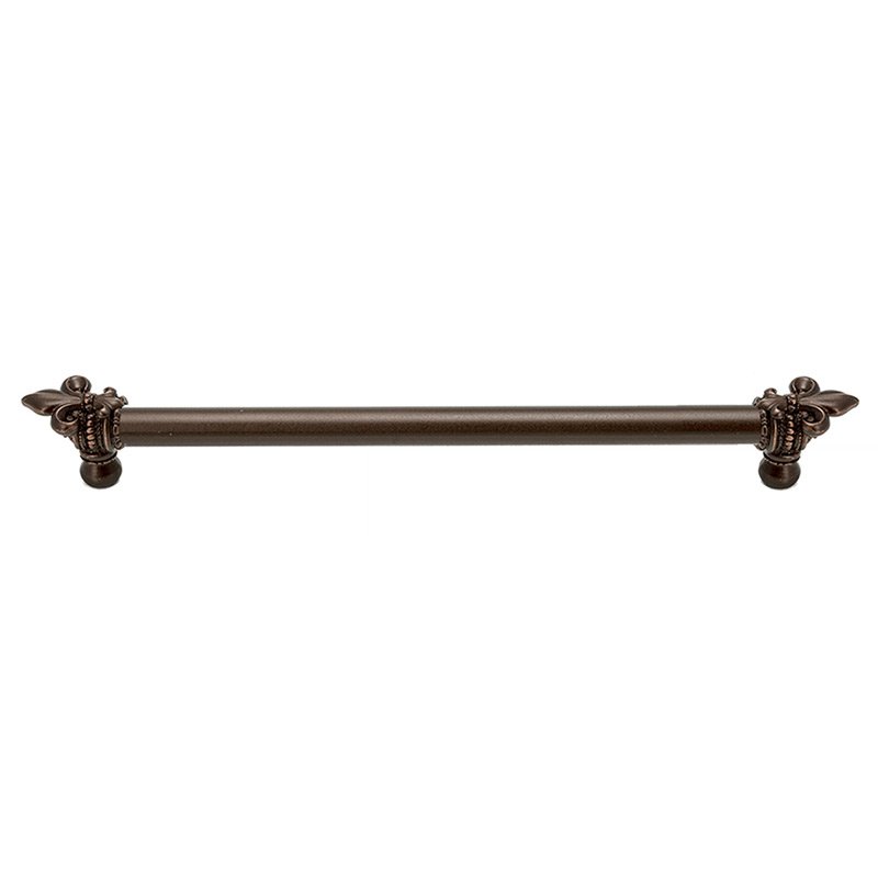 Carpe Diem 18" Centers 5/8" Thick Smooth Pull With Large Fleur De Lys in Oil Rubbed Bronze