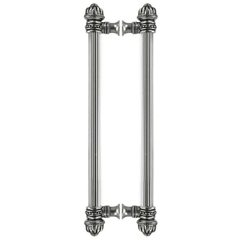 Carpe Diem Back To Back 12" Centers Reeded Pull With Small Finial in Satin