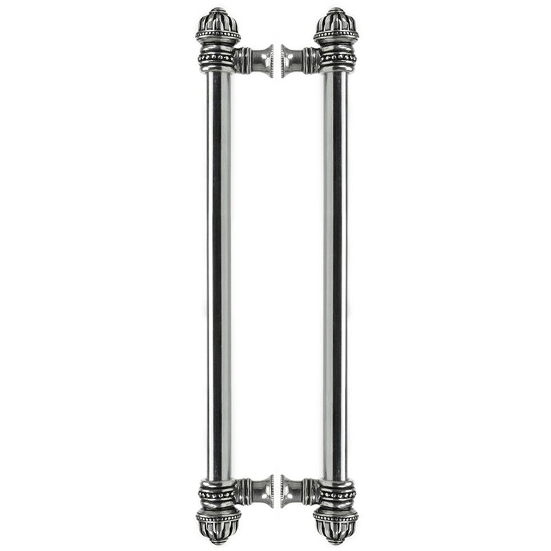 Carpe Diem Back To Back 18" Centers Pull With Small Finial in Platinum