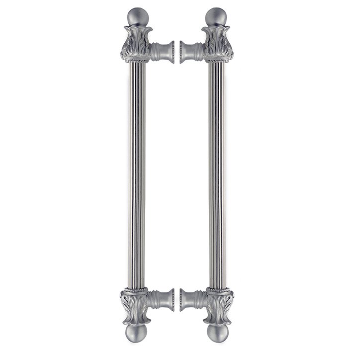 Carpe Diem Acanthus Back To Back 9" Centers With 5/8" Reeded Center Long Pull Romanesque Style in Cobblestone