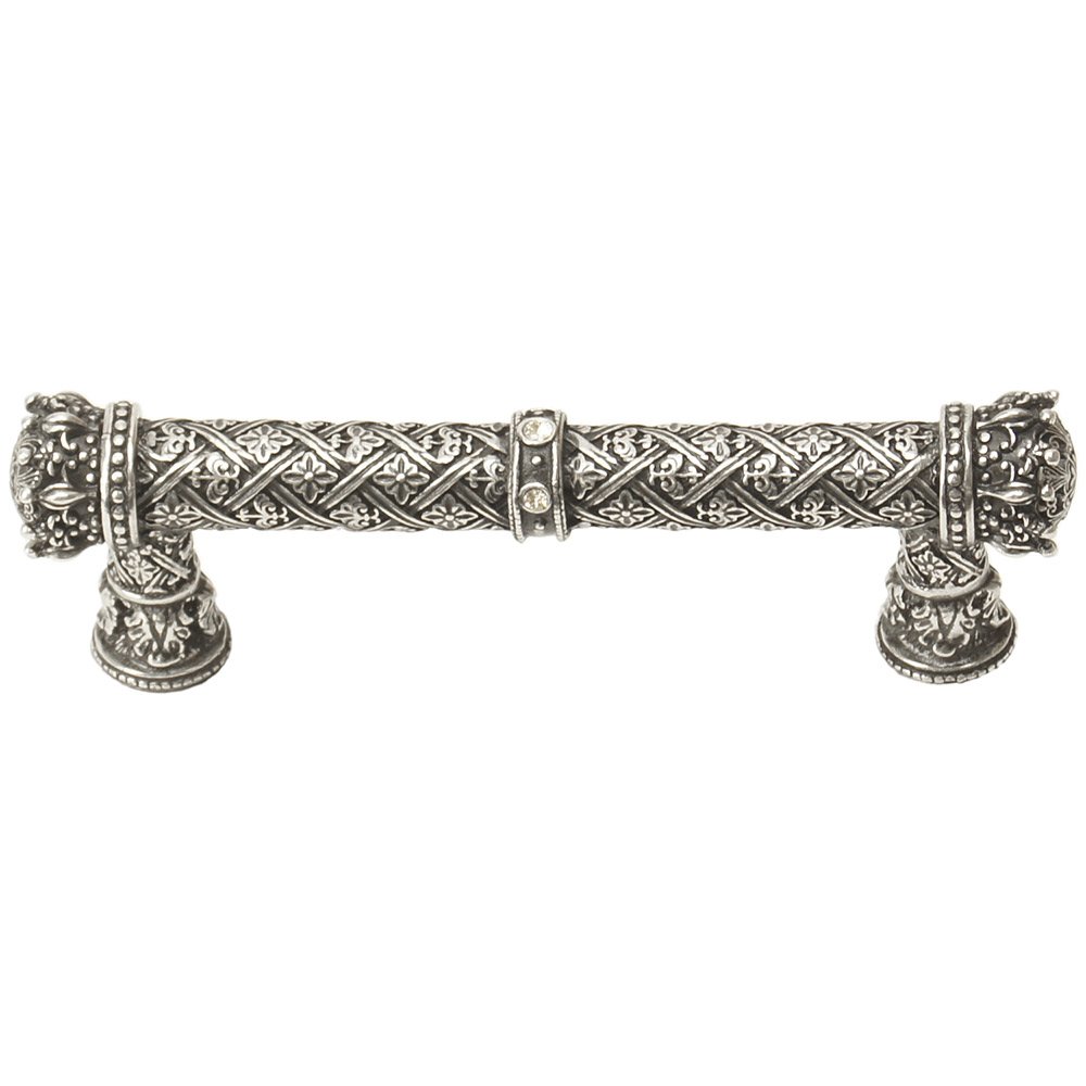 Carpe Diem Queen Anne 4" Centers Pull With Swarovski Crystals in Chrysalis with Vitrail Light