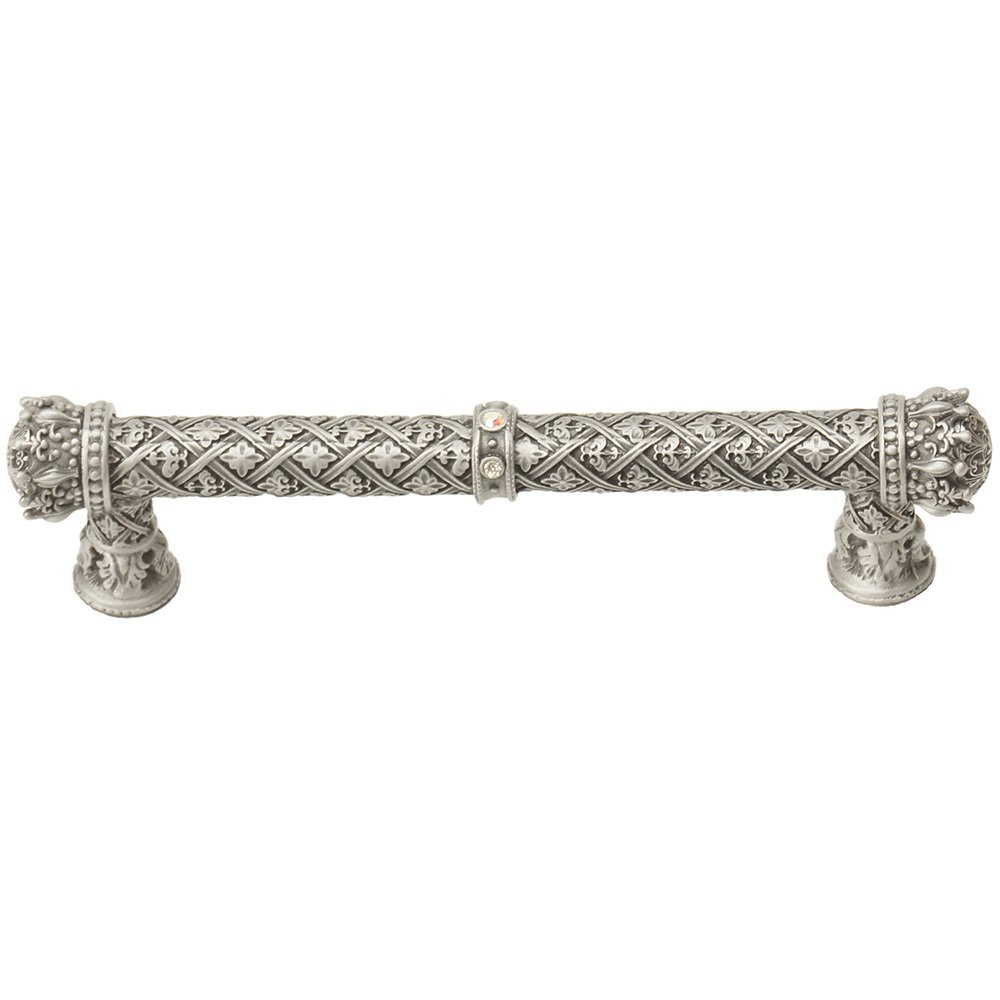 Carpe Diem Queen Anne 5" Centers Pull With Swarovski Crystals in Oil Rubbed Bronze with Aquamarine